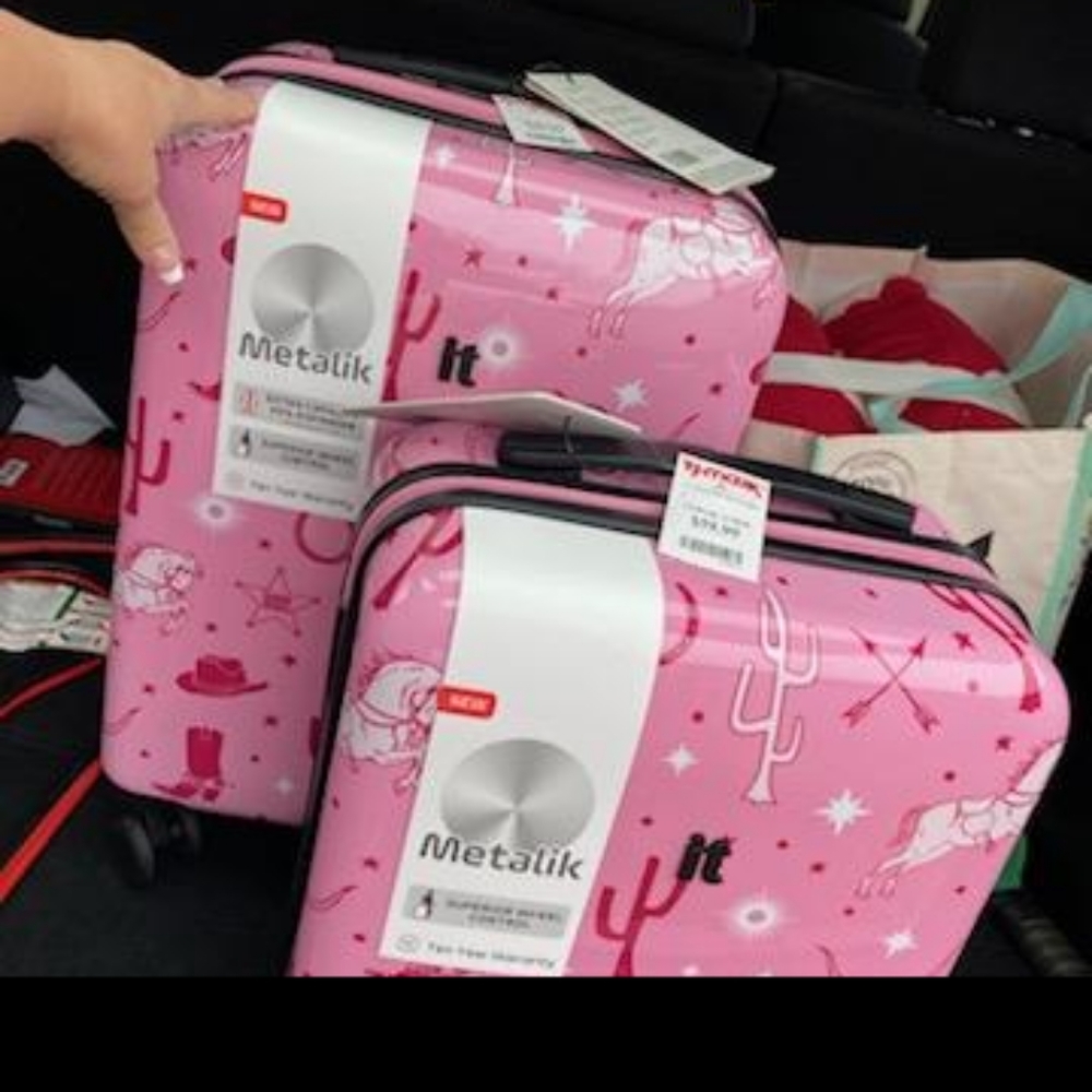 Pink Metalik western luggage